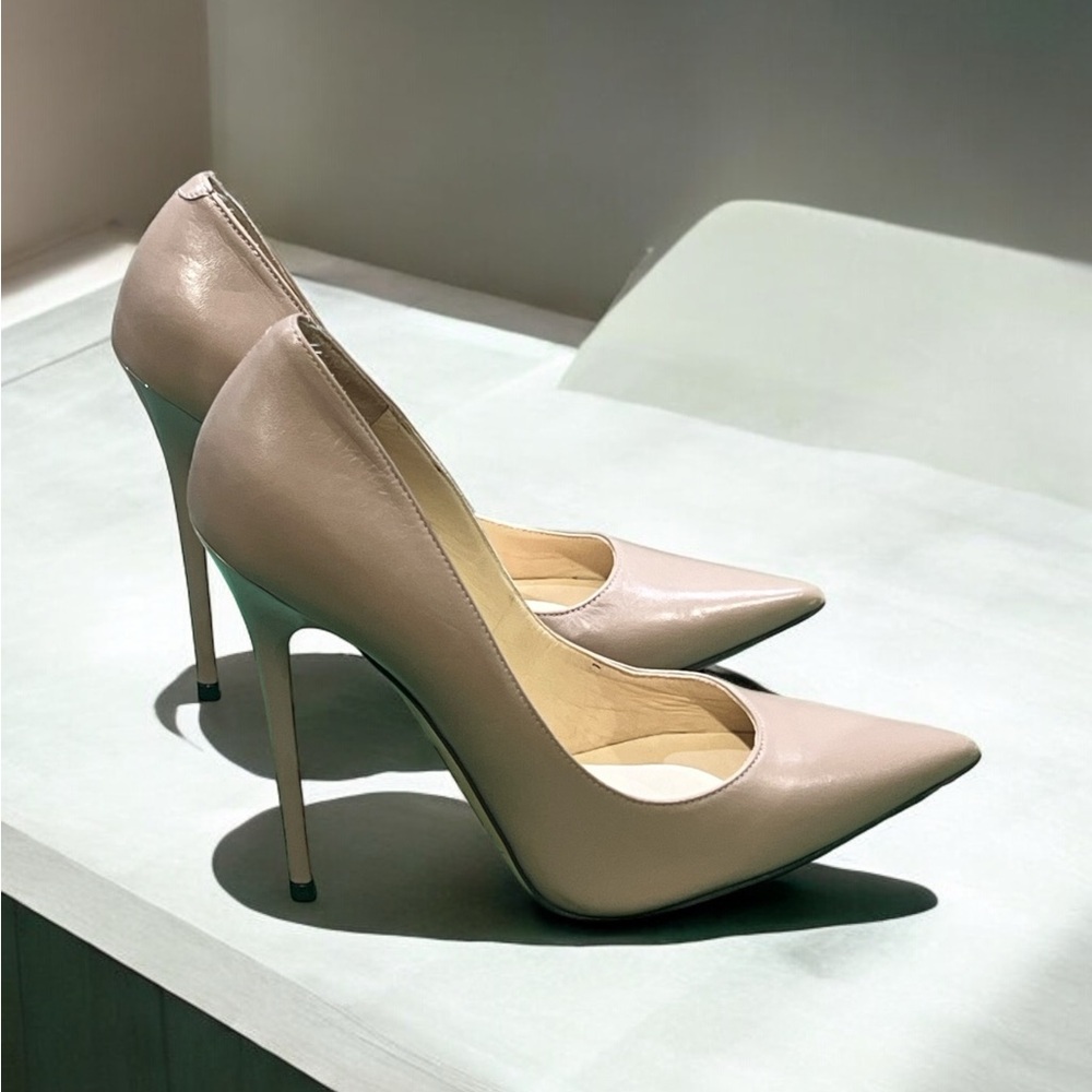 Jimmy Choo Anouk Embossed Leather Heel Pumps Size 7 US 37EU